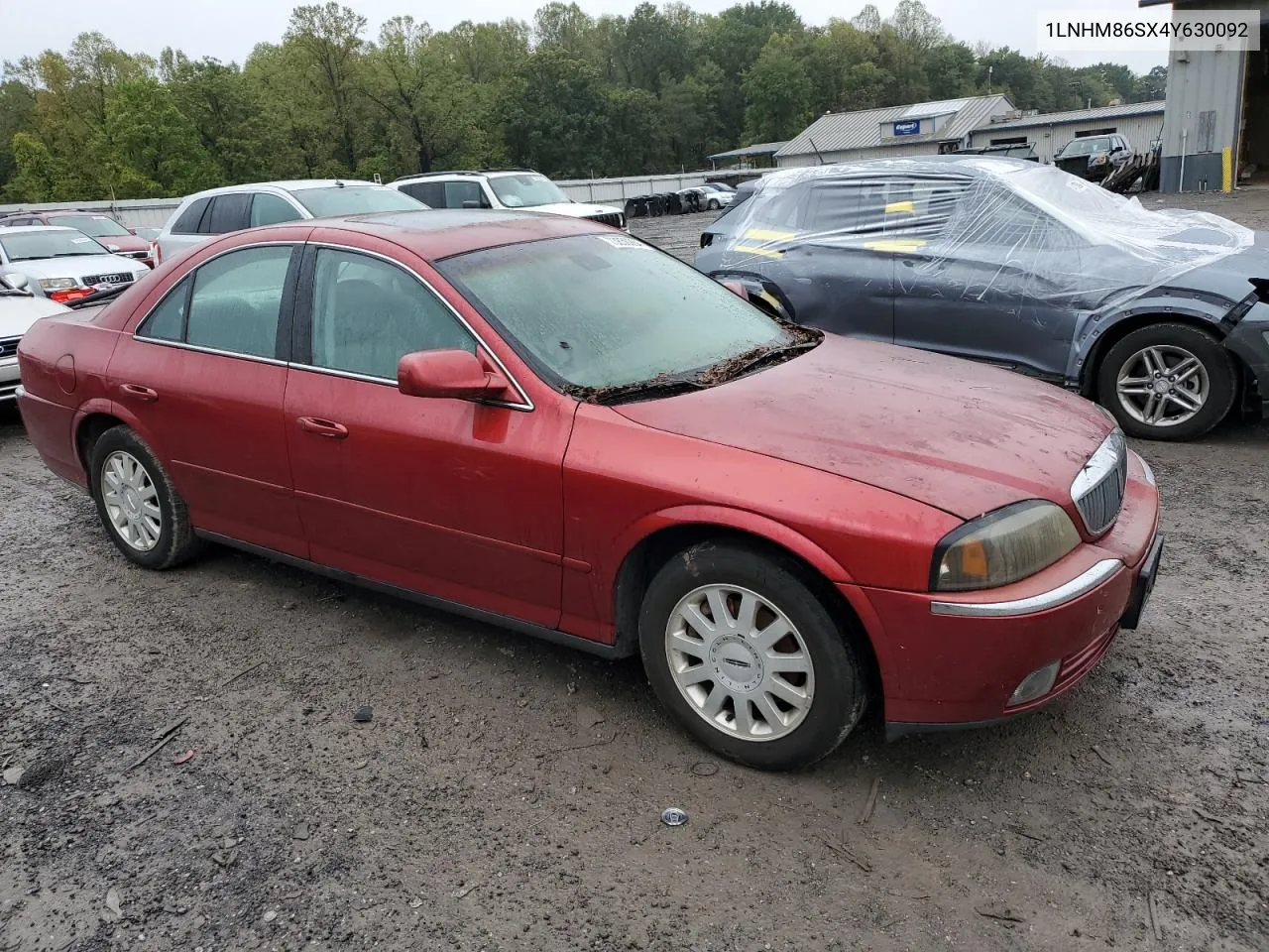 2004 Lincoln Ls VIN: 1LNHM86SX4Y630092 Lot: 73850264