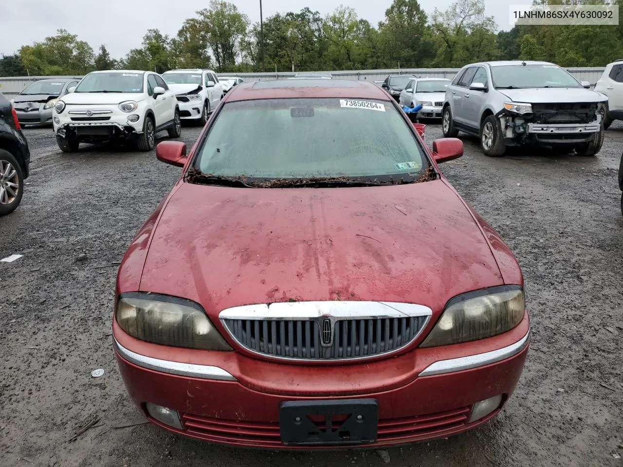 2004 Lincoln Ls VIN: 1LNHM86SX4Y630092 Lot: 73850264