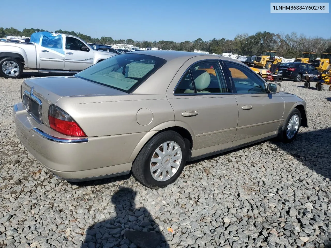 2004 Lincoln Ls VIN: 1LNHM86S84Y602789 Lot: 80537634