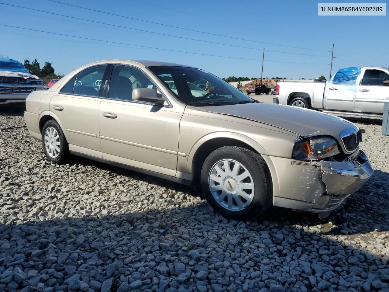 2004 Lincoln Ls VIN: 1LNHM86S84Y602789 Lot: 80537634