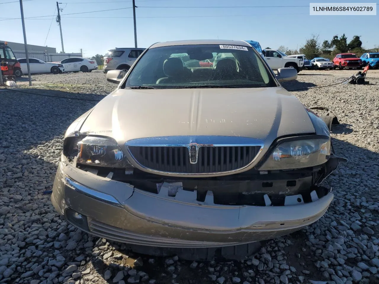 2004 Lincoln Ls VIN: 1LNHM86S84Y602789 Lot: 80537634