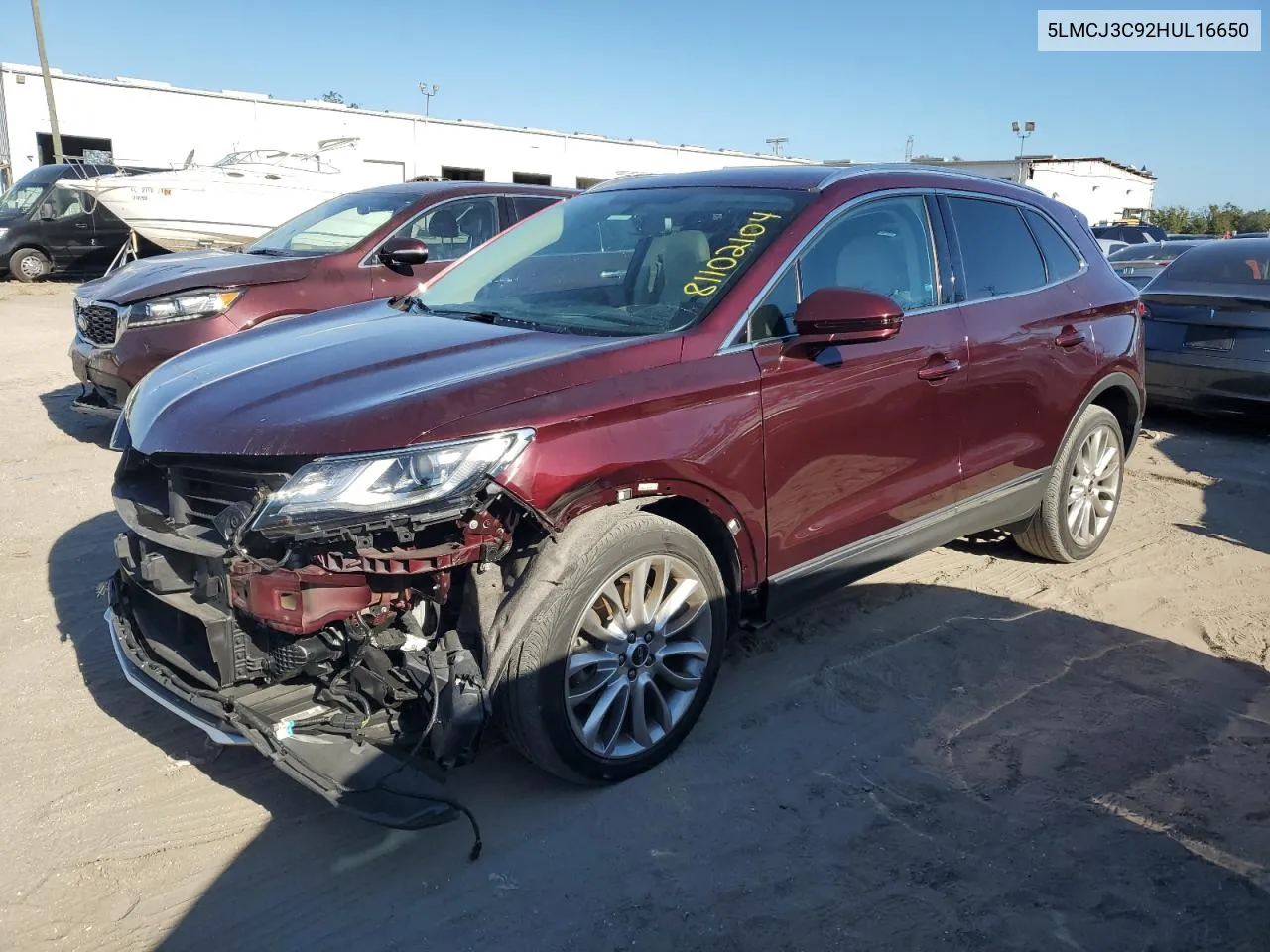 2017 Lincoln Mkc Reserve VIN: 5LMCJ3C92HUL16650 Lot: 81102104