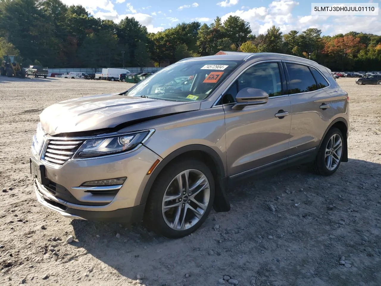 2018 Lincoln Mkc Reserve VIN: 5LMTJ3DH0JUL01110 Lot: 74572904