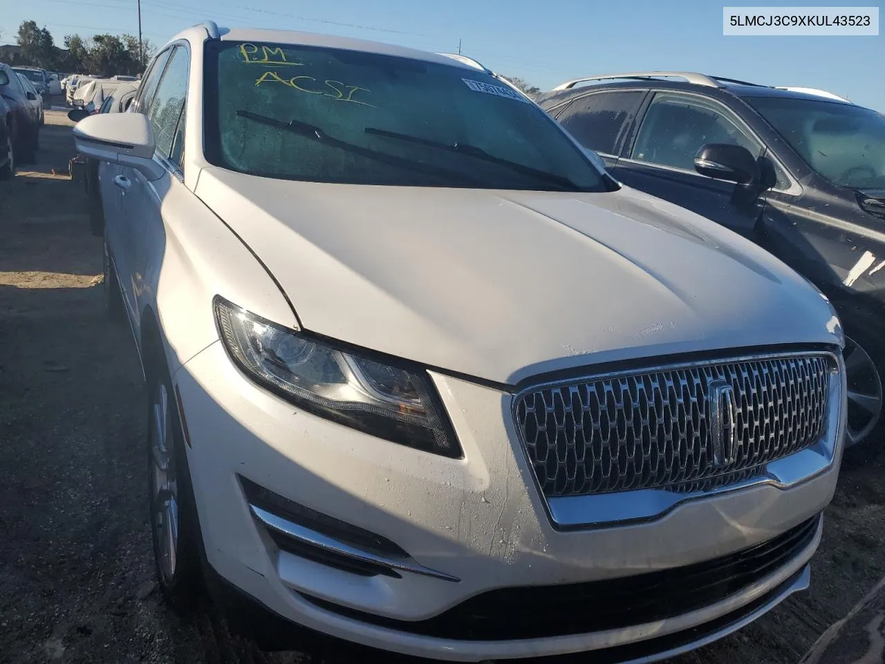 2019 Lincoln Mkc Reserve VIN: 5LMCJ3C9XKUL43523 Lot: 75074434