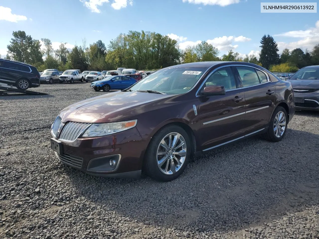 2009 Lincoln Mks VIN: 1LNHM94R29G613922 Lot: 75912674