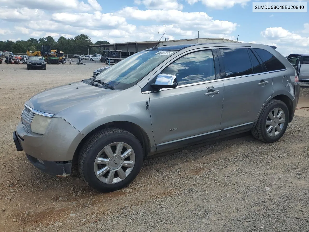 2008 Lincoln Mkx VIN: 2LMDU68C48BJ20840 Lot: 68047324