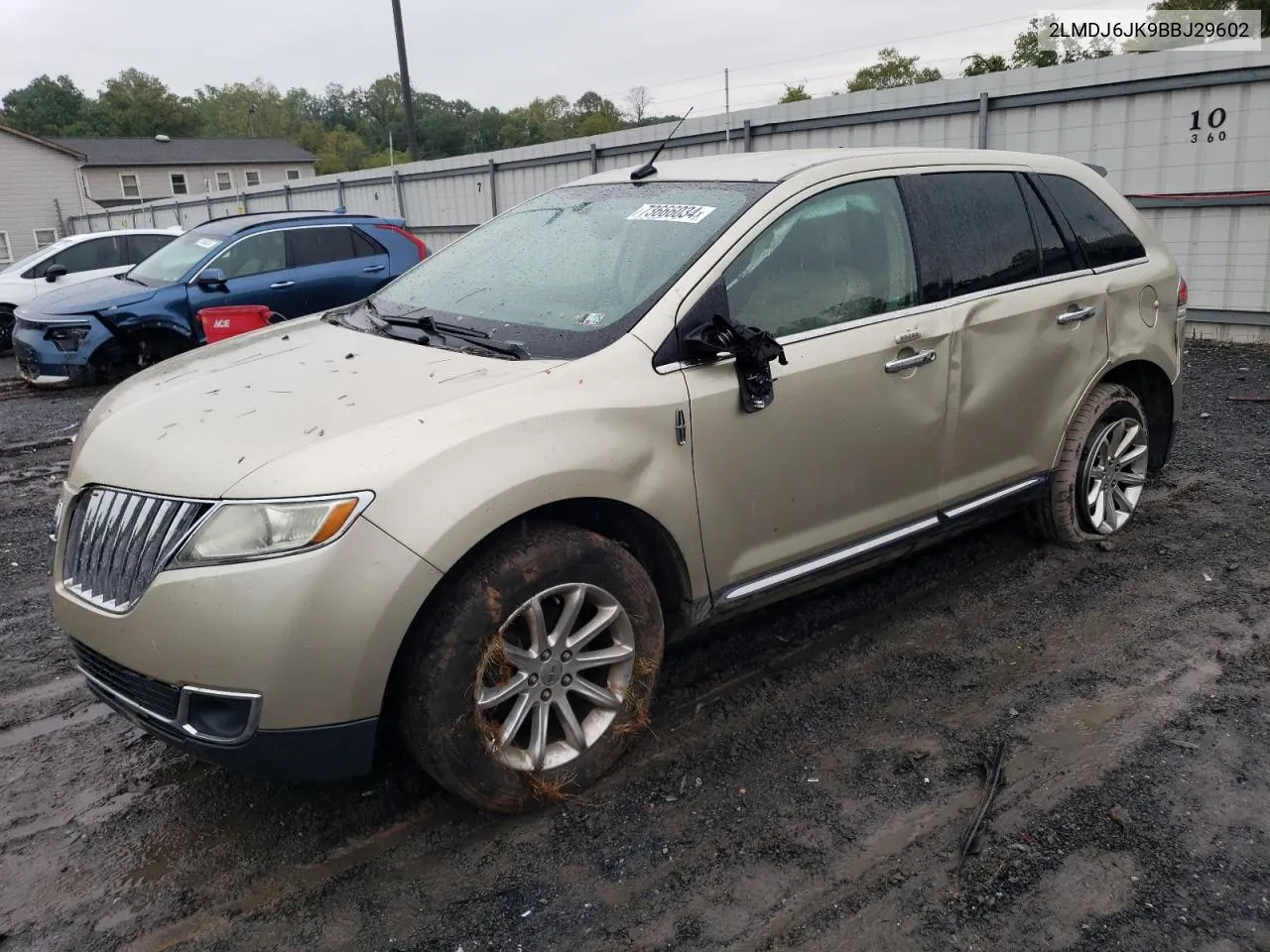 2011 Lincoln Mkx VIN: 2LMDJ6JK9BBJ29602 Lot: 73666034