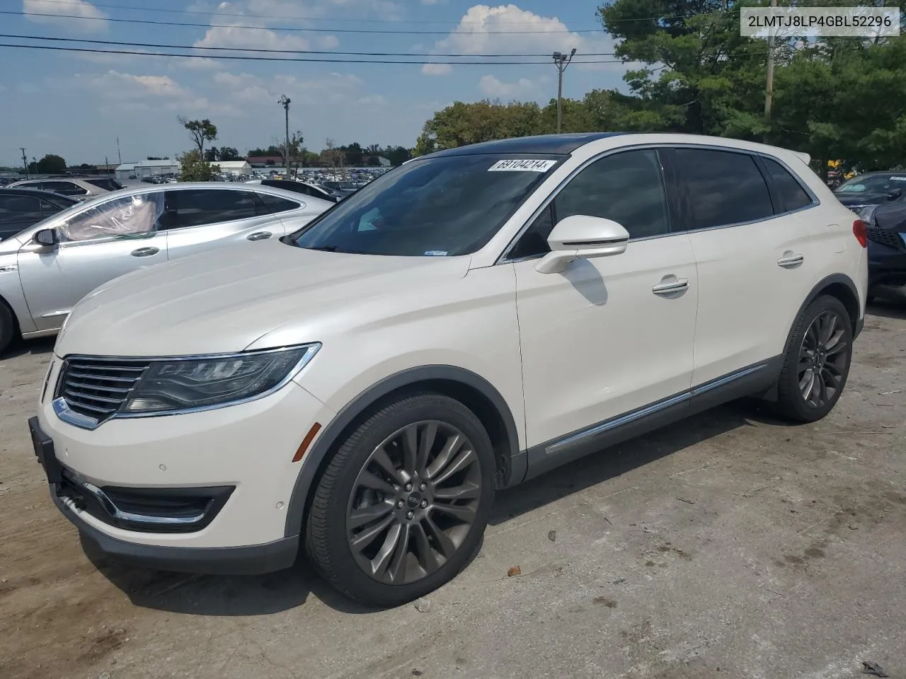 2016 Lincoln Mkx Reserve VIN: 2LMTJ8LP4GBL52296 Lot: 69104214