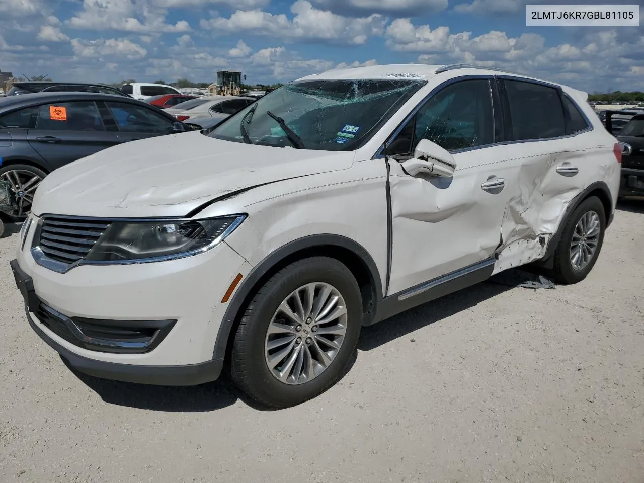 2016 Lincoln Mkx Select VIN: 2LMTJ6KR7GBL81105 Lot: 72954354