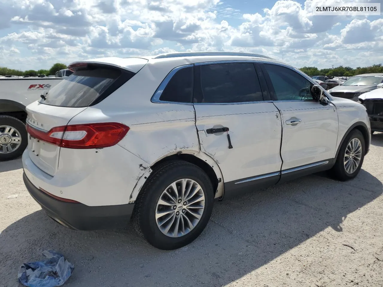 2016 Lincoln Mkx Select VIN: 2LMTJ6KR7GBL81105 Lot: 72954354