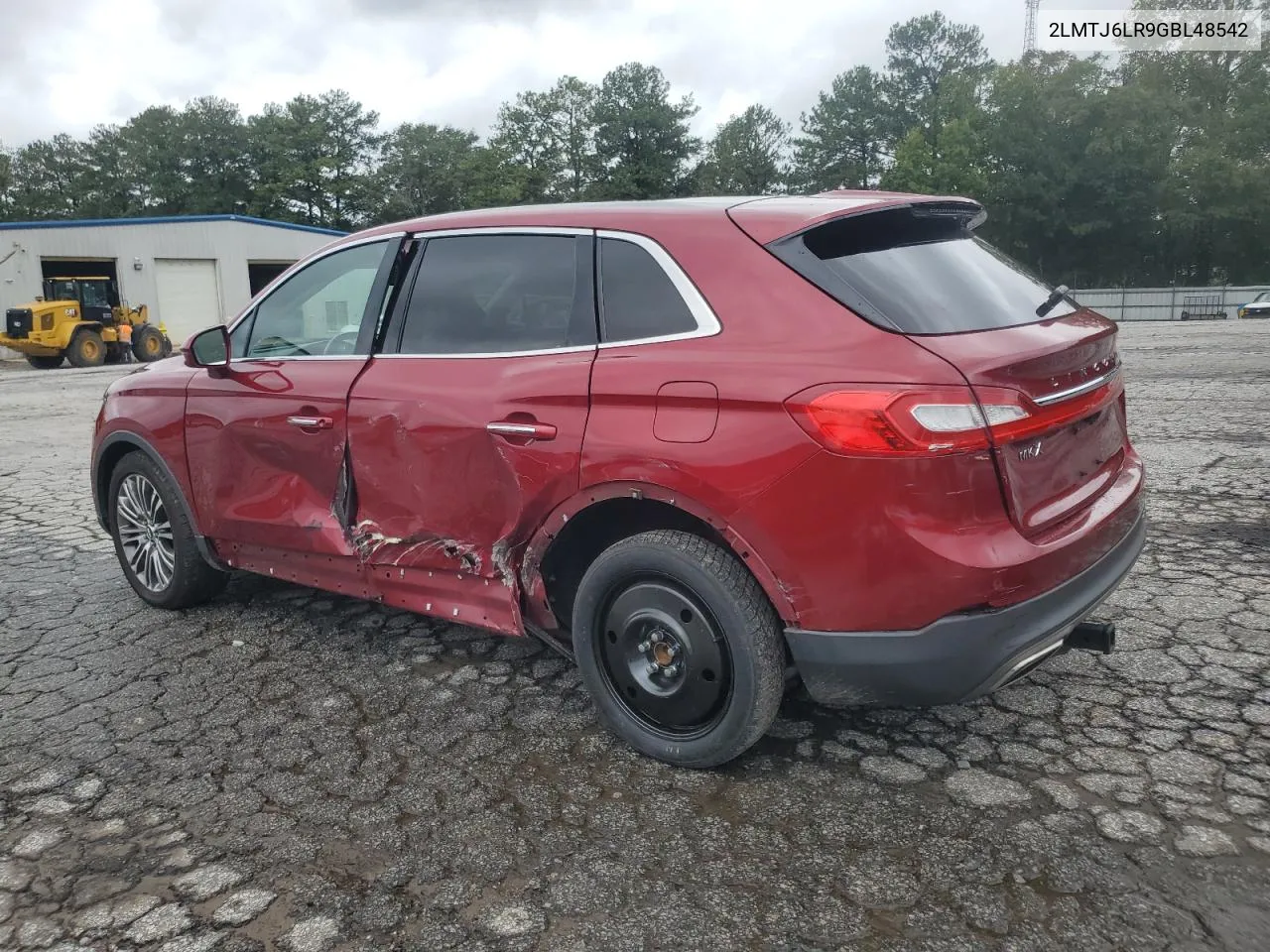 2016 Lincoln Mkx Reserve VIN: 2LMTJ6LR9GBL48542 Lot: 73334764