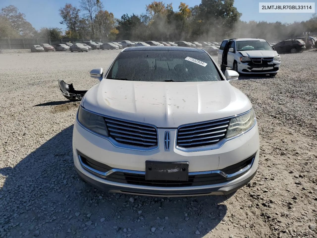 2016 Lincoln Mkx Reserve VIN: 2LMTJ8LR7GBL33114 Lot: 77552934