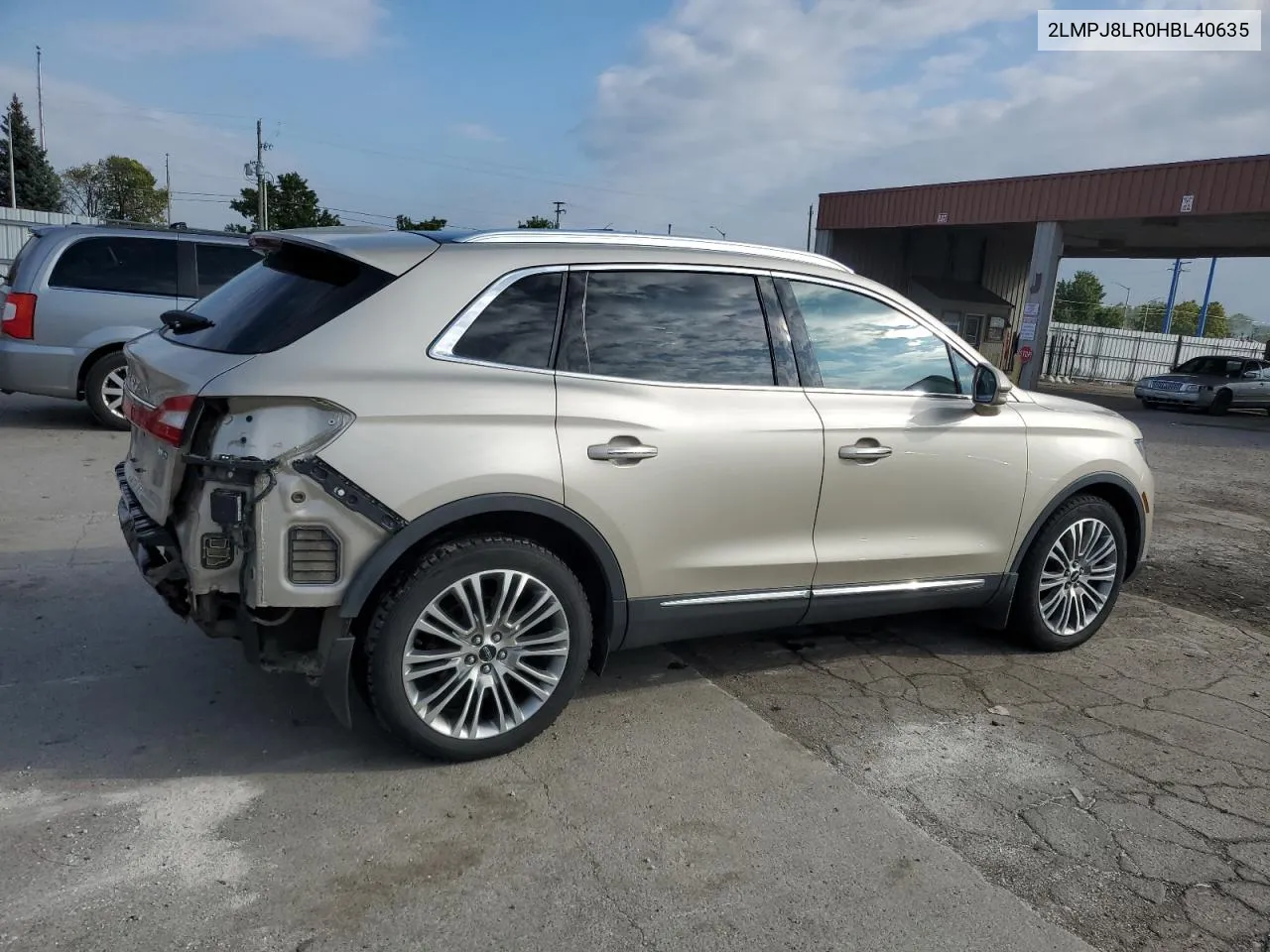 2017 Lincoln Mkx Reserve VIN: 2LMPJ8LR0HBL40635 Lot: 72781494