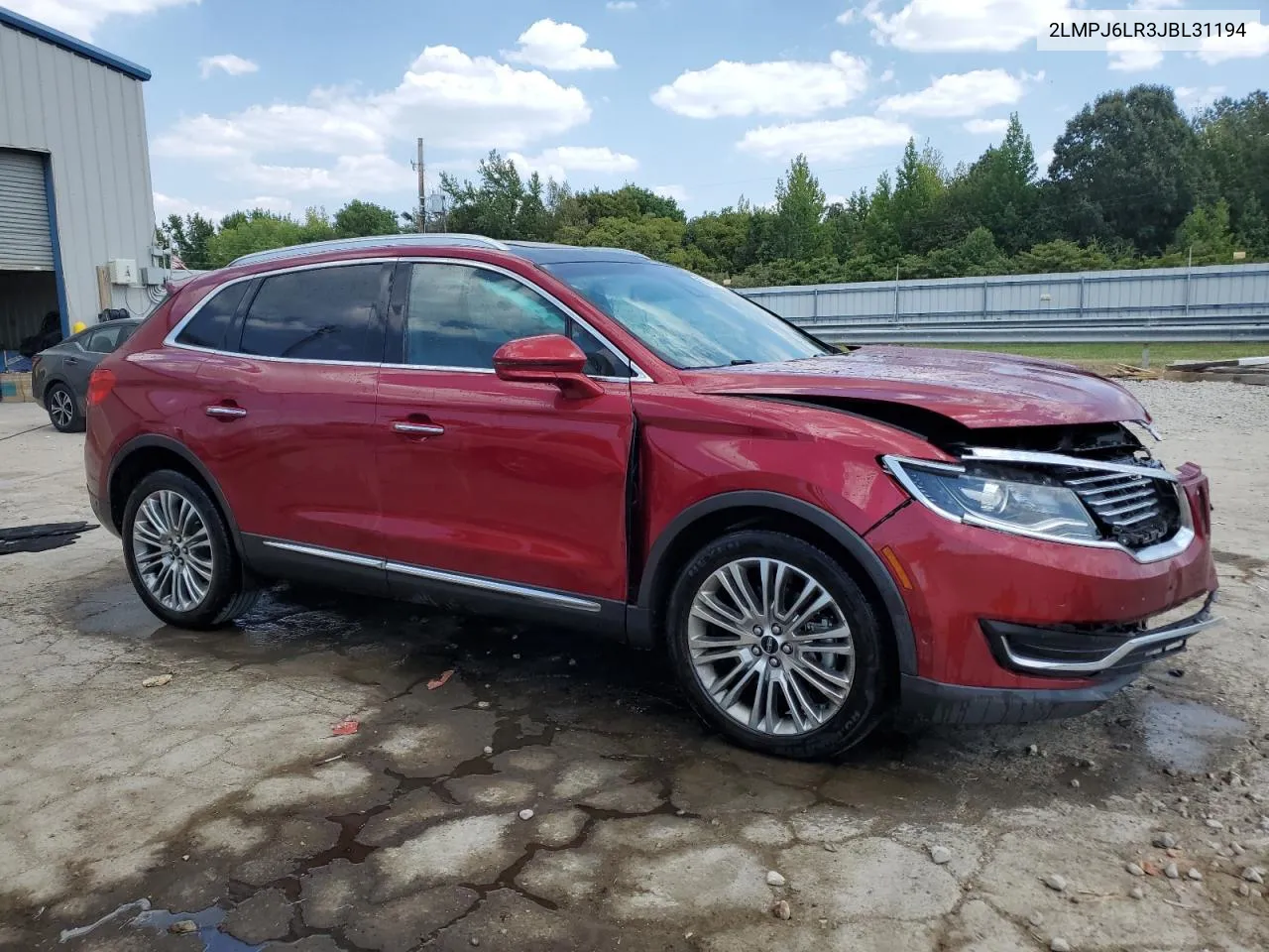 2LMPJ6LR3JBL31194 2018 Lincoln Mkx Reserve