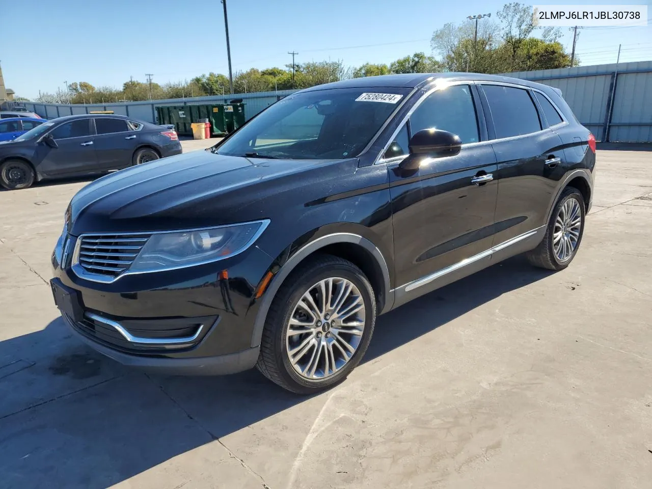 2018 Lincoln Mkx Reserve VIN: 2LMPJ6LR1JBL30738 Lot: 75280424