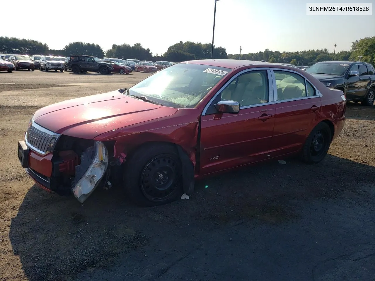 2007 Lincoln Mkz VIN: 3LNHM26T47R618528 Lot: 71469184