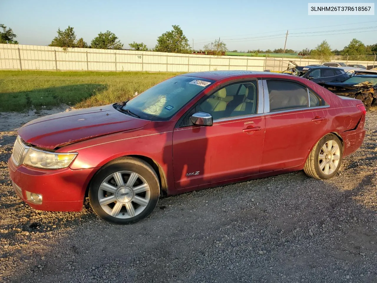 2007 Lincoln Mkz VIN: 3LNHM26T37R618567 Lot: 72138844