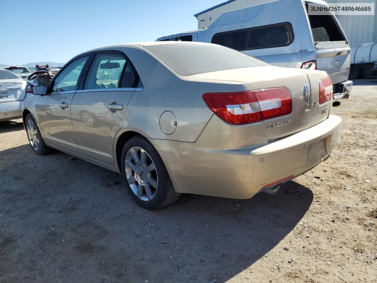 2008 Lincoln Mkz VIN: 3LNHM26T48R646685 Lot: 57465244