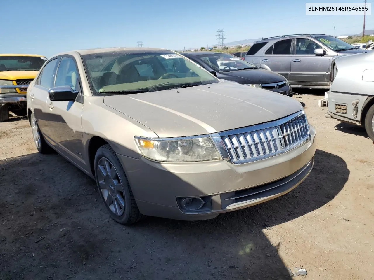 2008 Lincoln Mkz VIN: 3LNHM26T48R646685 Lot: 57465244