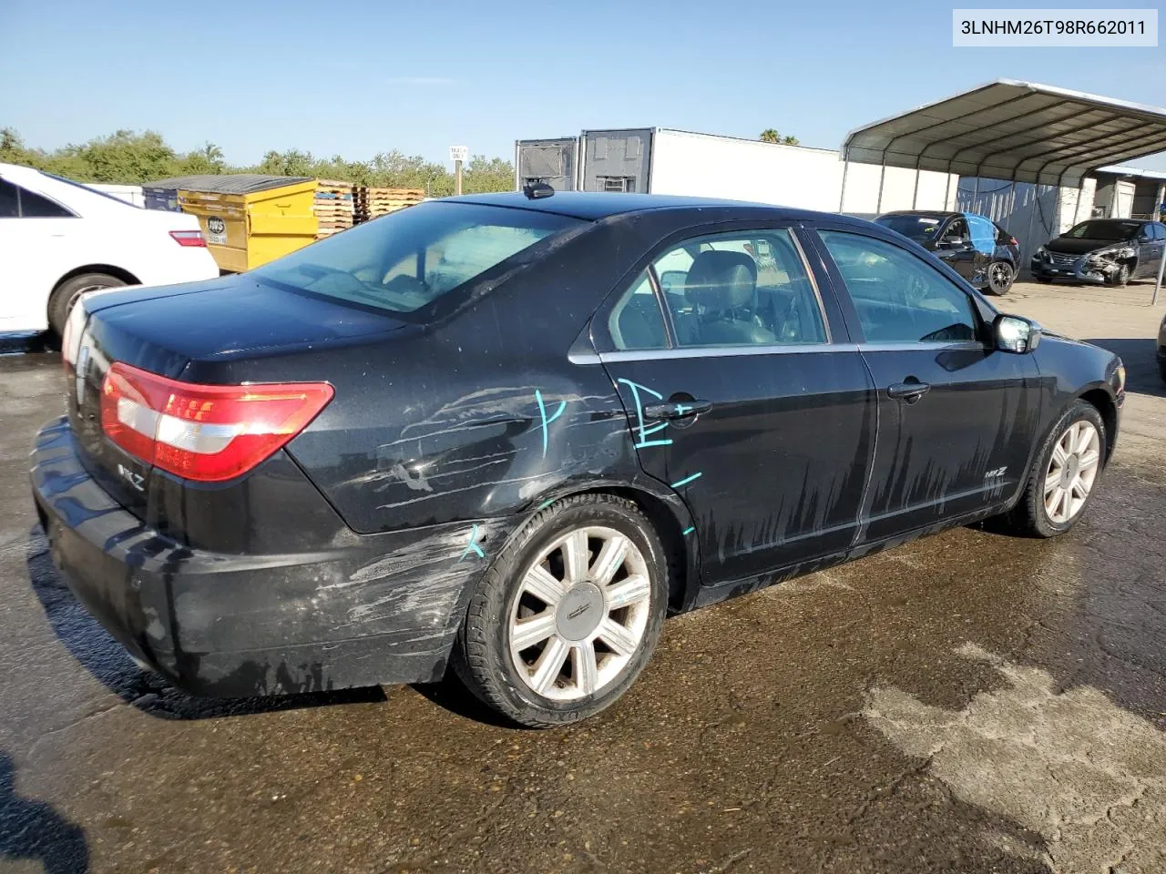 2008 Lincoln Mkz VIN: 3LNHM26T98R662011 Lot: 66884824