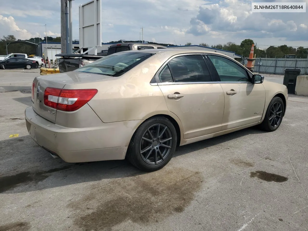 2008 Lincoln Mkz VIN: 3LNHM26T18R640844 Lot: 72510964