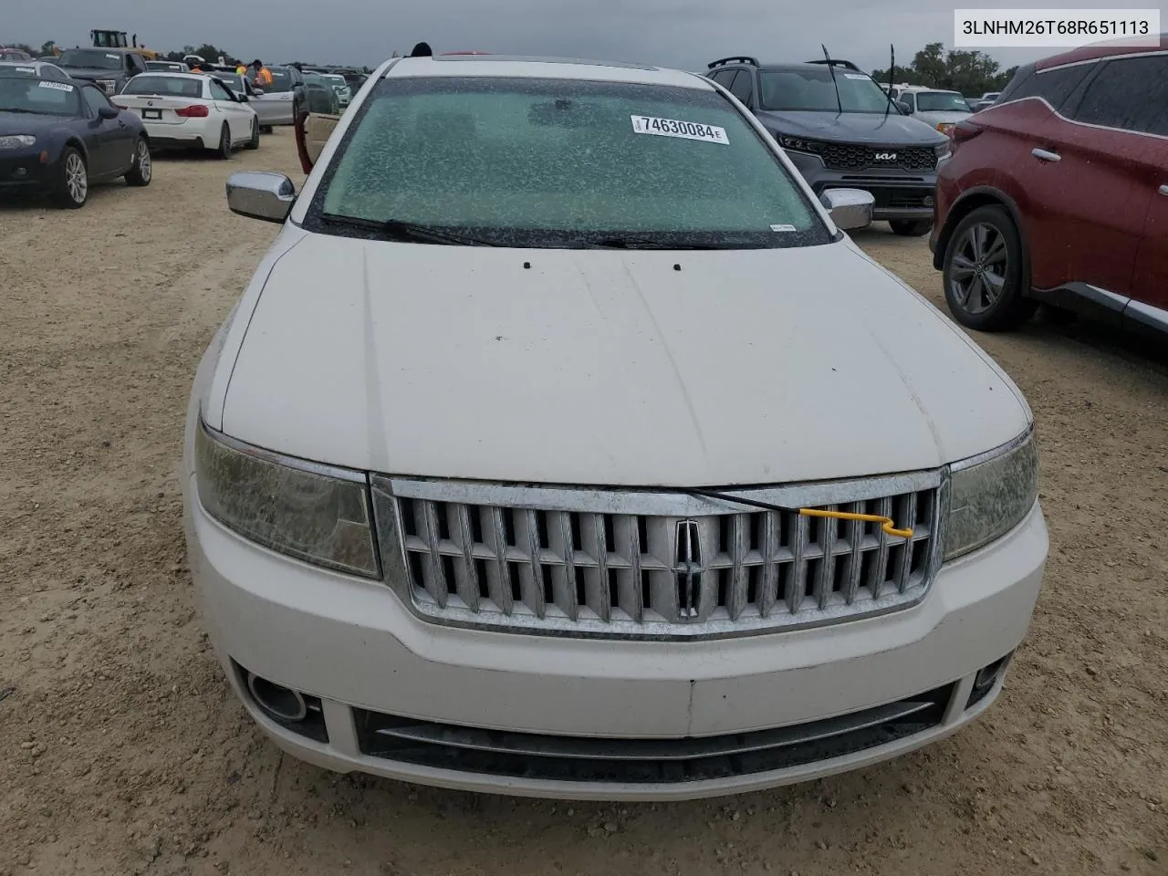 2008 Lincoln Mkz VIN: 3LNHM26T68R651113 Lot: 74630084