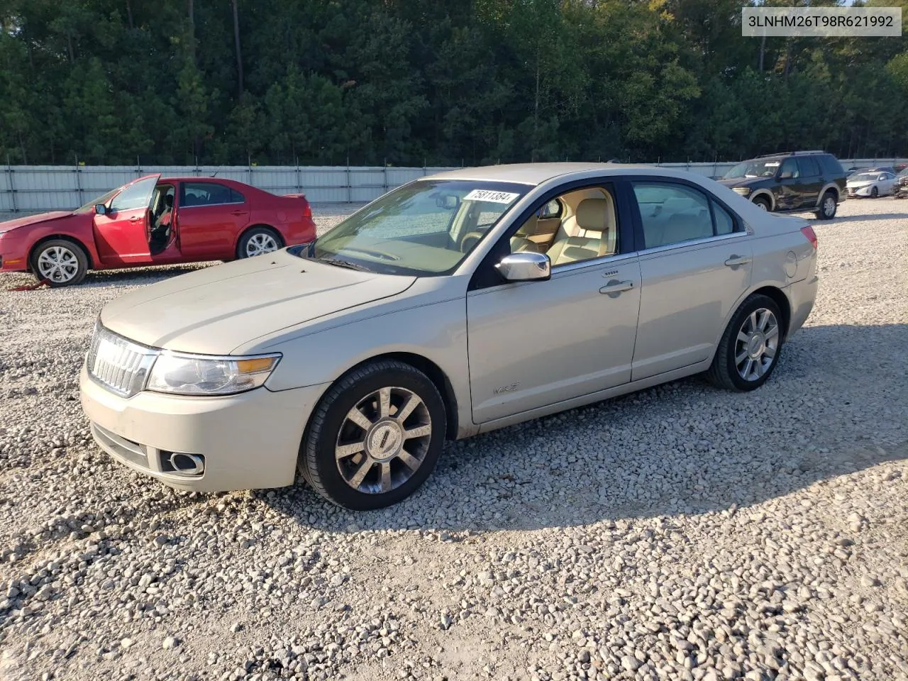 2008 Lincoln Mkz VIN: 3LNHM26T98R621992 Lot: 75811384