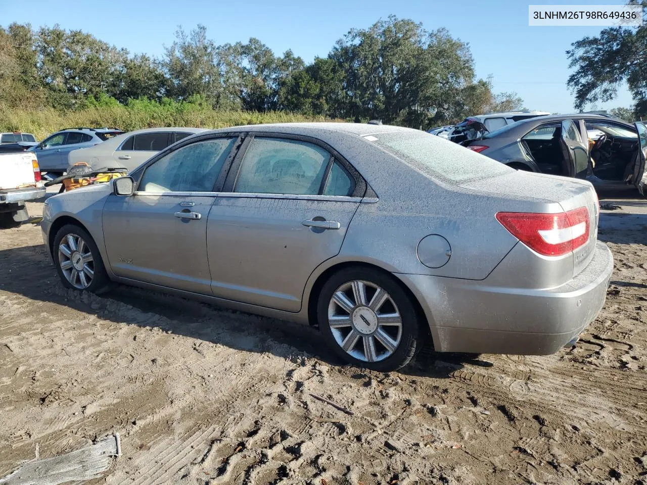 2008 Lincoln Mkz VIN: 3LNHM26T98R649436 Lot: 77935014