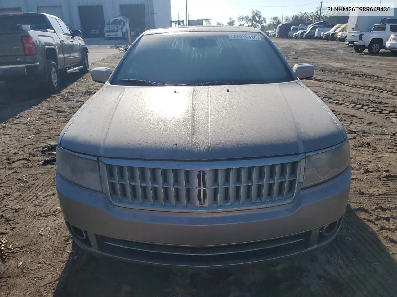 2008 Lincoln Mkz VIN: 3LNHM26T98R649436 Lot: 77935014