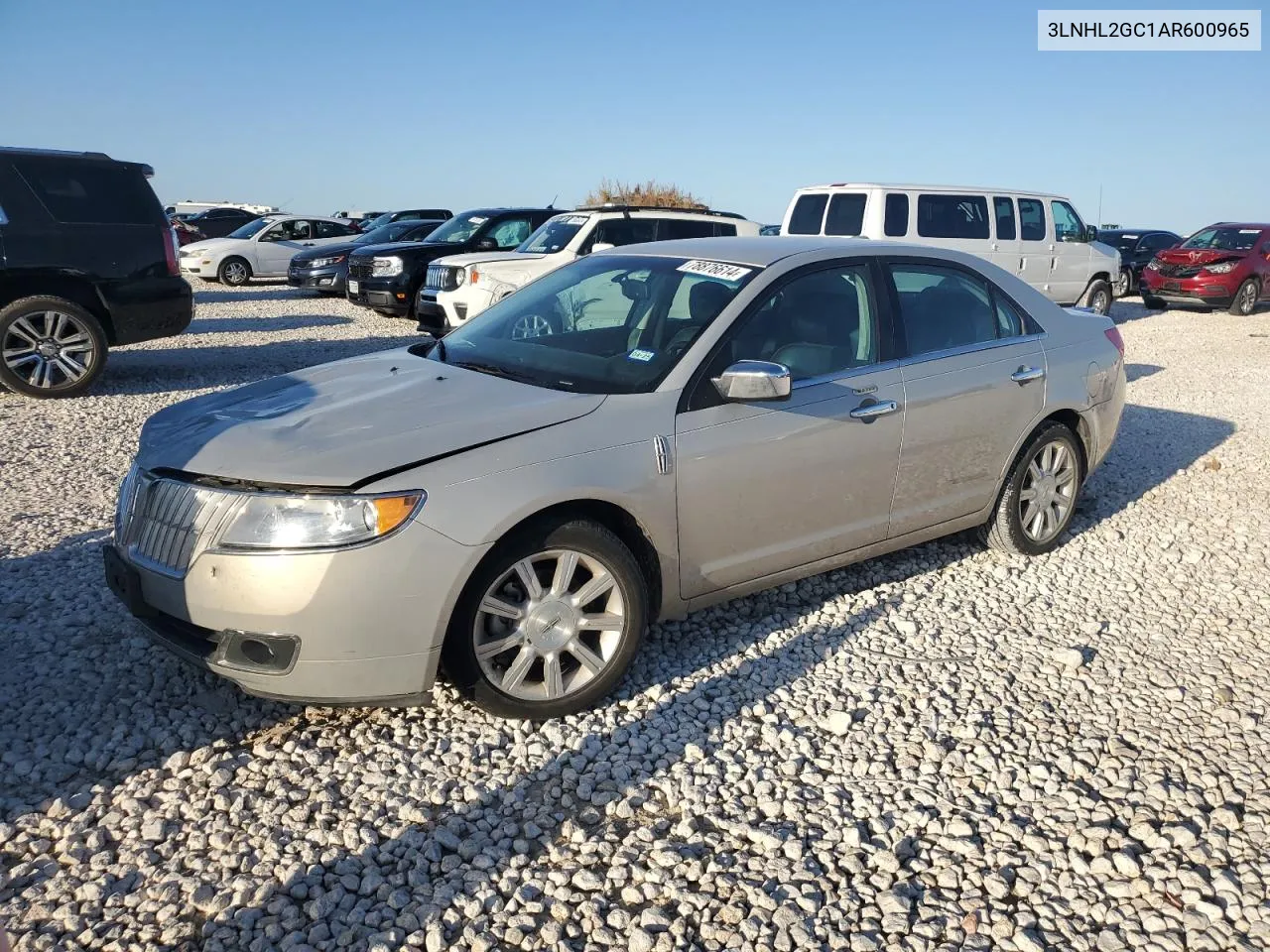 2010 Lincoln Mkz VIN: 3LNHL2GC1AR600965 Lot: 78876614