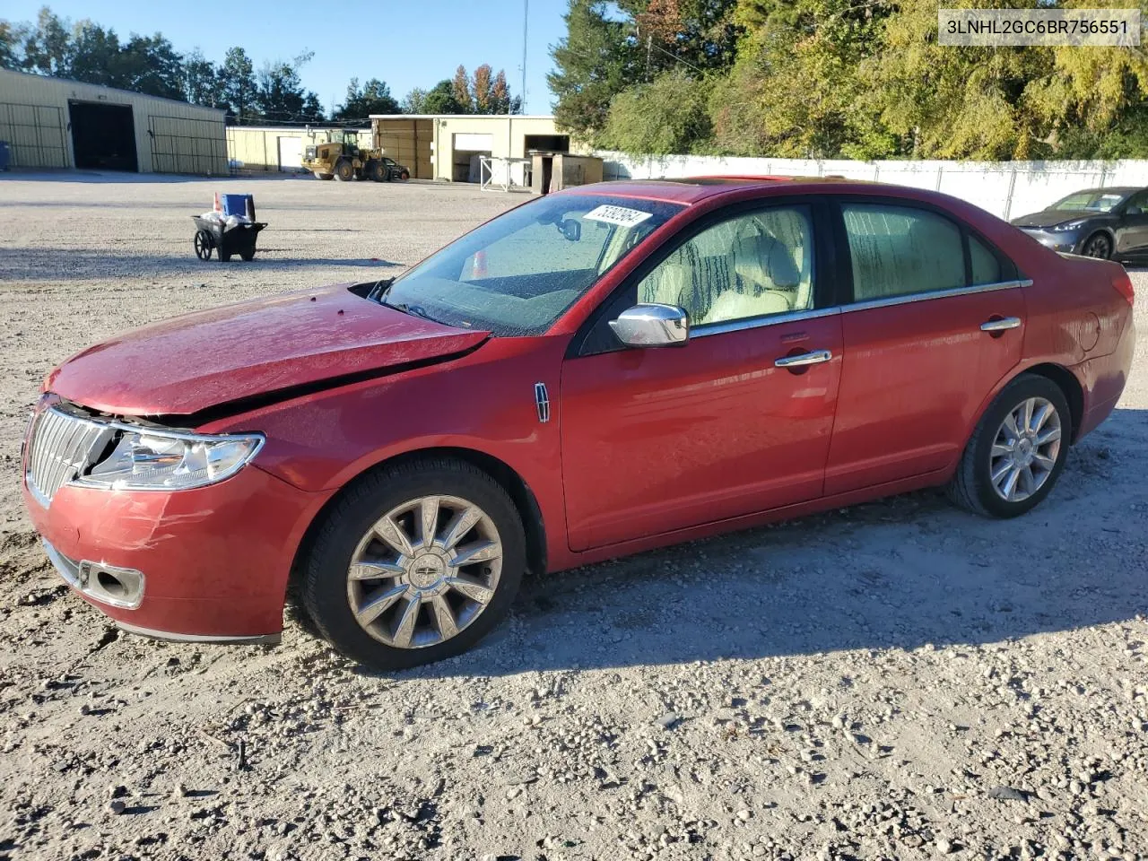 2011 Lincoln Mkz VIN: 3LNHL2GC6BR756551 Lot: 75392964