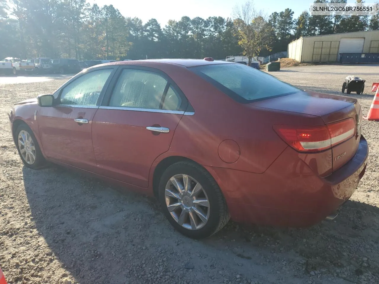 2011 Lincoln Mkz VIN: 3LNHL2GC6BR756551 Lot: 75392964