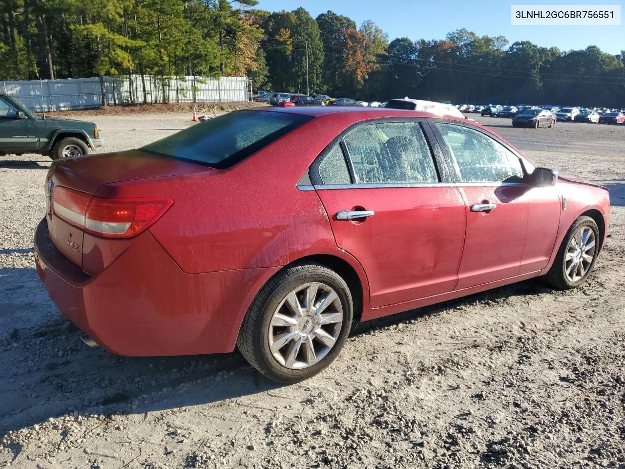 2011 Lincoln Mkz VIN: 3LNHL2GC6BR756551 Lot: 75392964