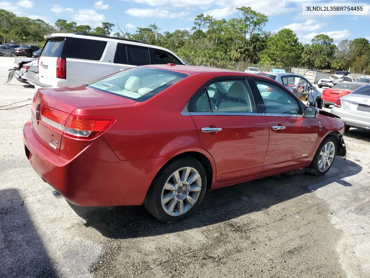 2011 Lincoln Mkz Hybrid VIN: 3LNDL2L35BR754455 Lot: 76866754