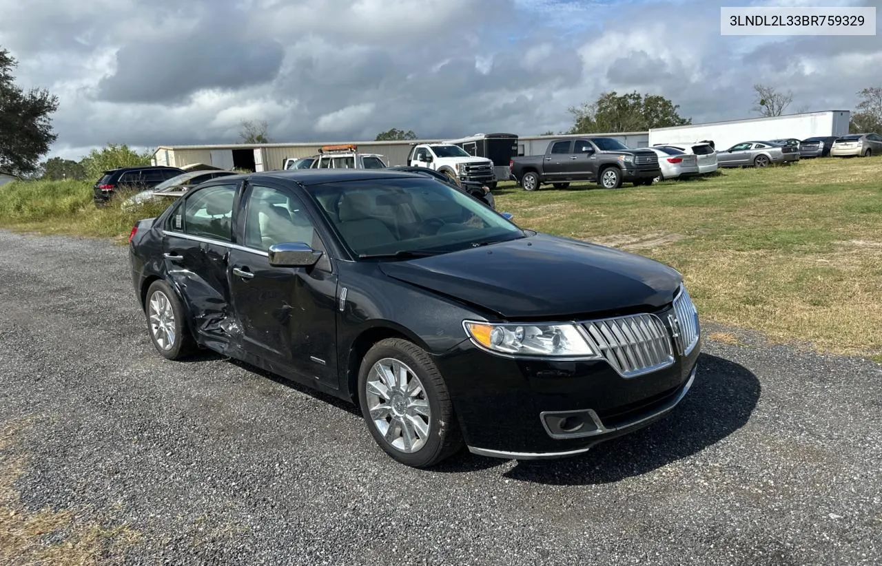 2011 Lincoln Mkz Hybrid VIN: 3LNDL2L33BR759329 Lot: 79905994