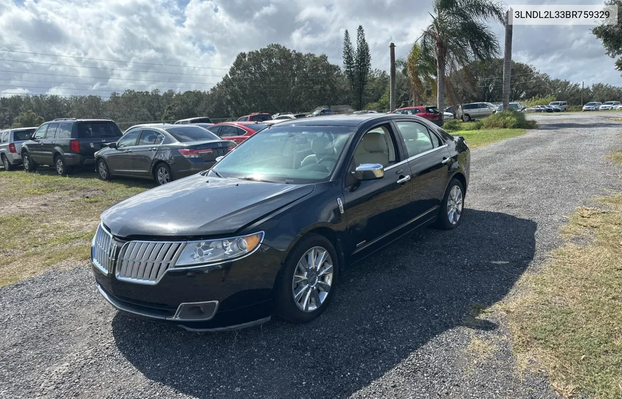 2011 Lincoln Mkz Hybrid VIN: 3LNDL2L33BR759329 Lot: 79905994