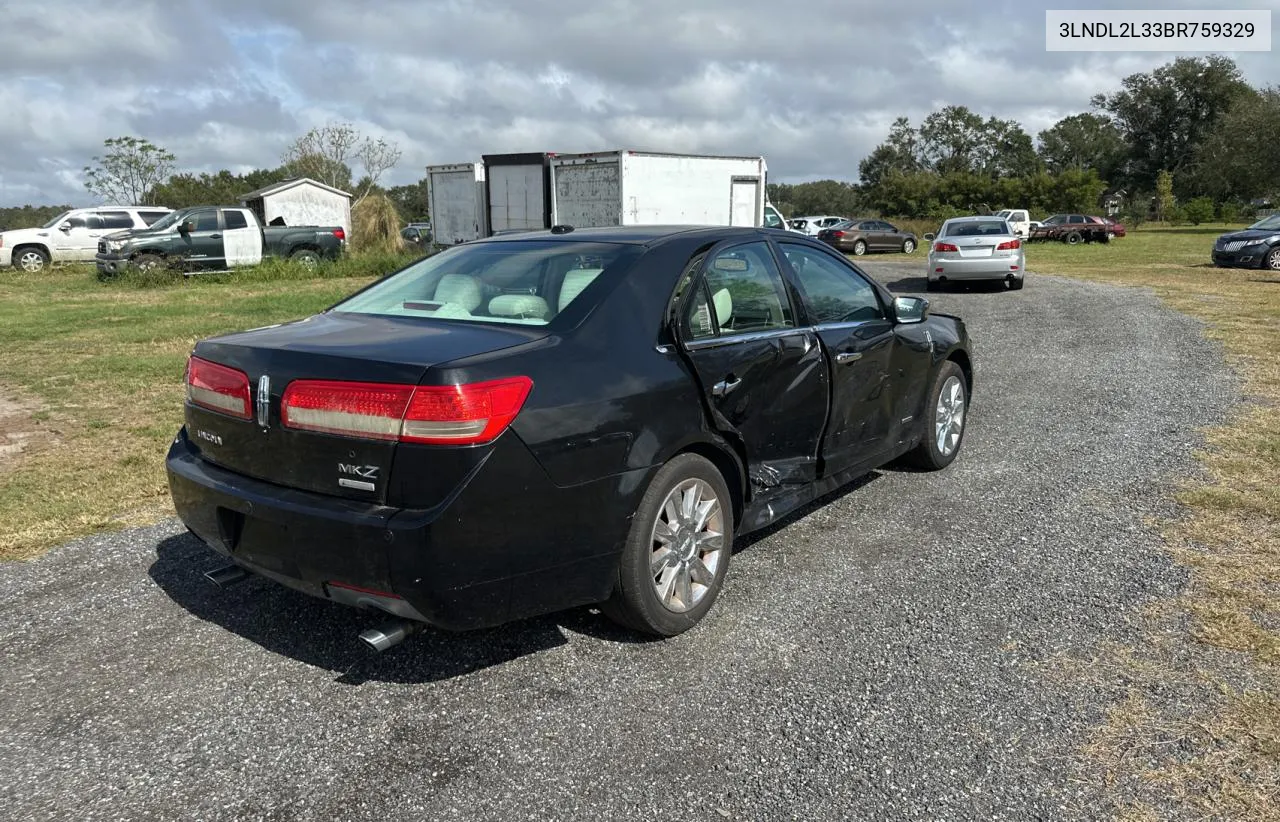 2011 Lincoln Mkz Hybrid VIN: 3LNDL2L33BR759329 Lot: 79905994