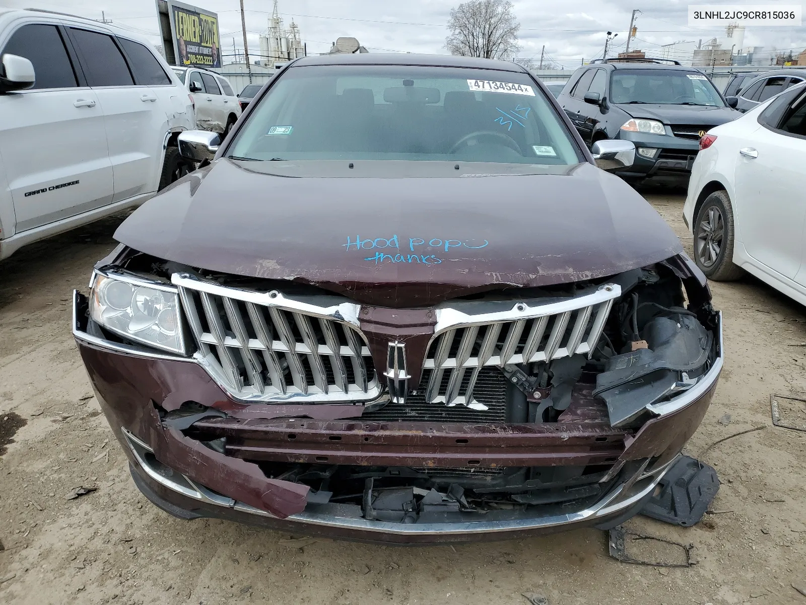 2012 Lincoln Mkz VIN: 3LNHL2JC9CR815036 Lot: 47134544