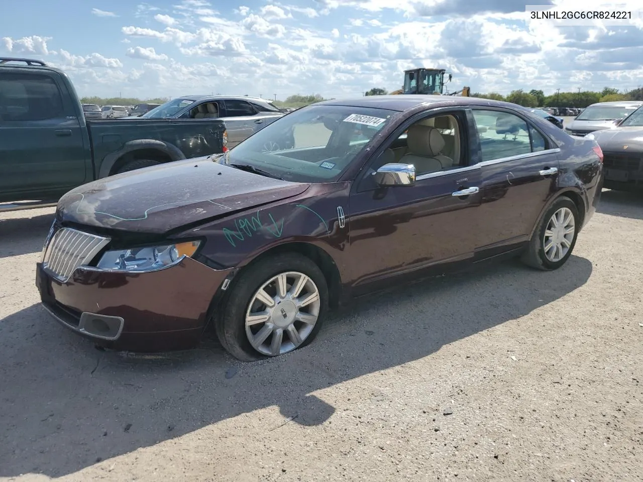 2012 Lincoln Mkz VIN: 3LNHL2GC6CR824221 Lot: 70522074