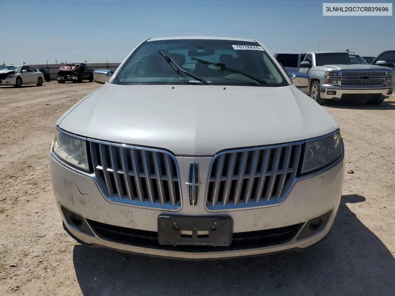 2012 Lincoln Mkz VIN: 3LNHL2GC7CR839696 Lot: 70728844