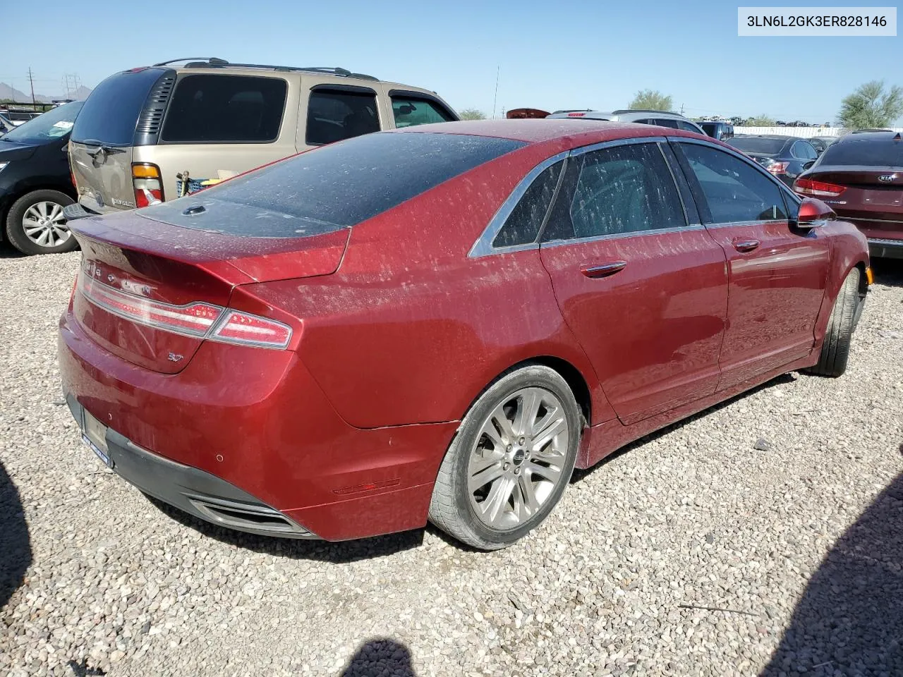 2014 Lincoln Mkz VIN: 3LN6L2GK3ER828146 Lot: 72174874