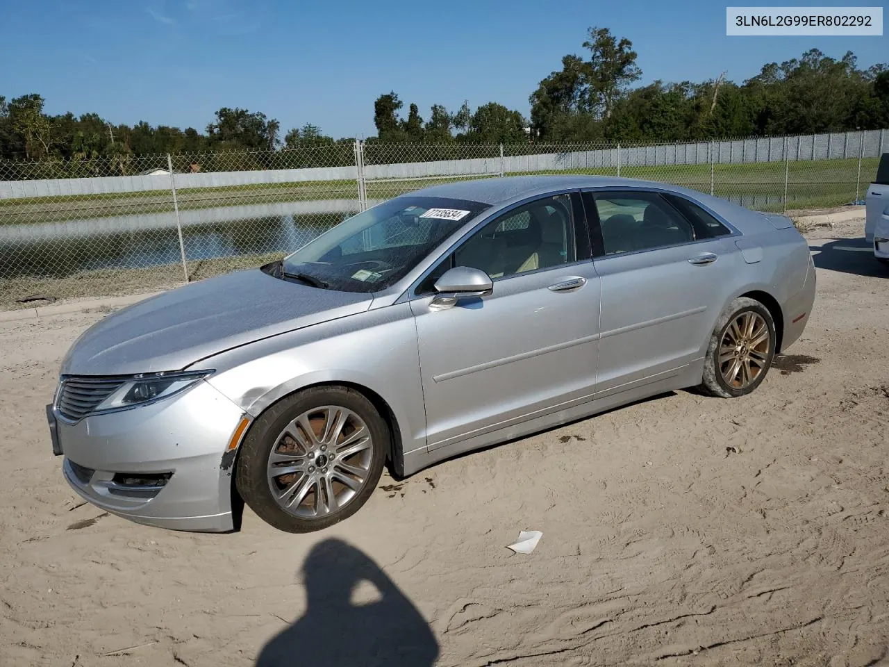 2014 Lincoln Mkz VIN: 3LN6L2G99ER802292 Lot: 77135634