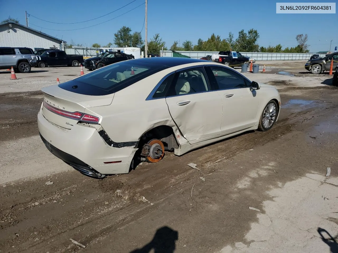 2015 Lincoln Mkz VIN: 3LN6L2G92FR604381 Lot: 72976844