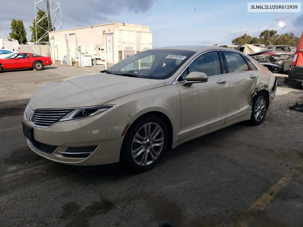 2016 Lincoln Mkz Hybrid VIN: 3LN6L2LU2GR612959 Lot: 68878264