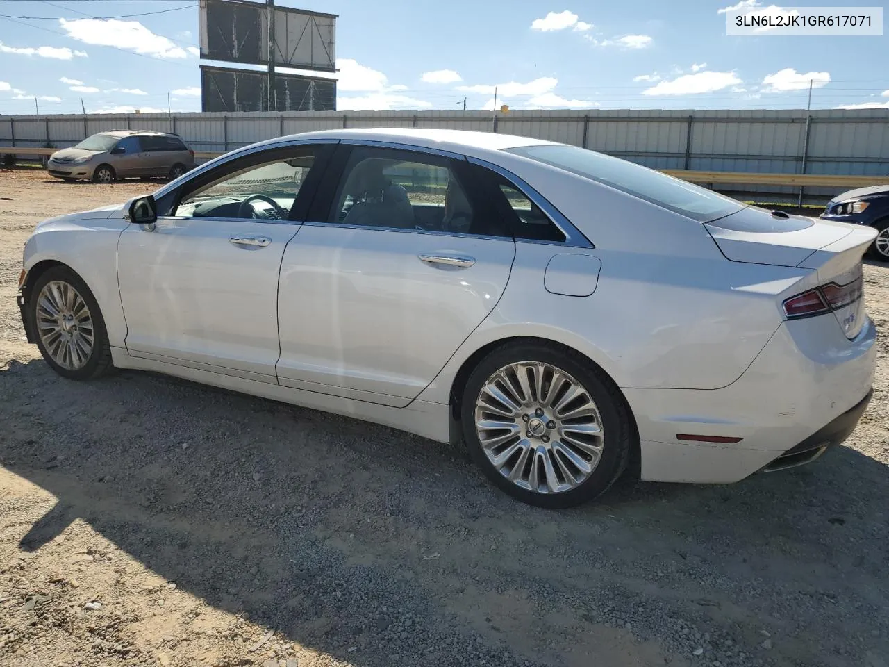 2016 Lincoln Mkz VIN: 3LN6L2JK1GR617071 Lot: 69968894