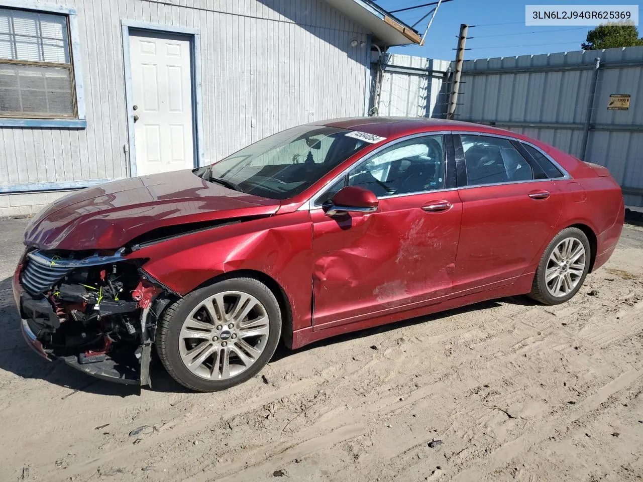 2016 Lincoln Mkz VIN: 3LN6L2J94GR625369 Lot: 74584064