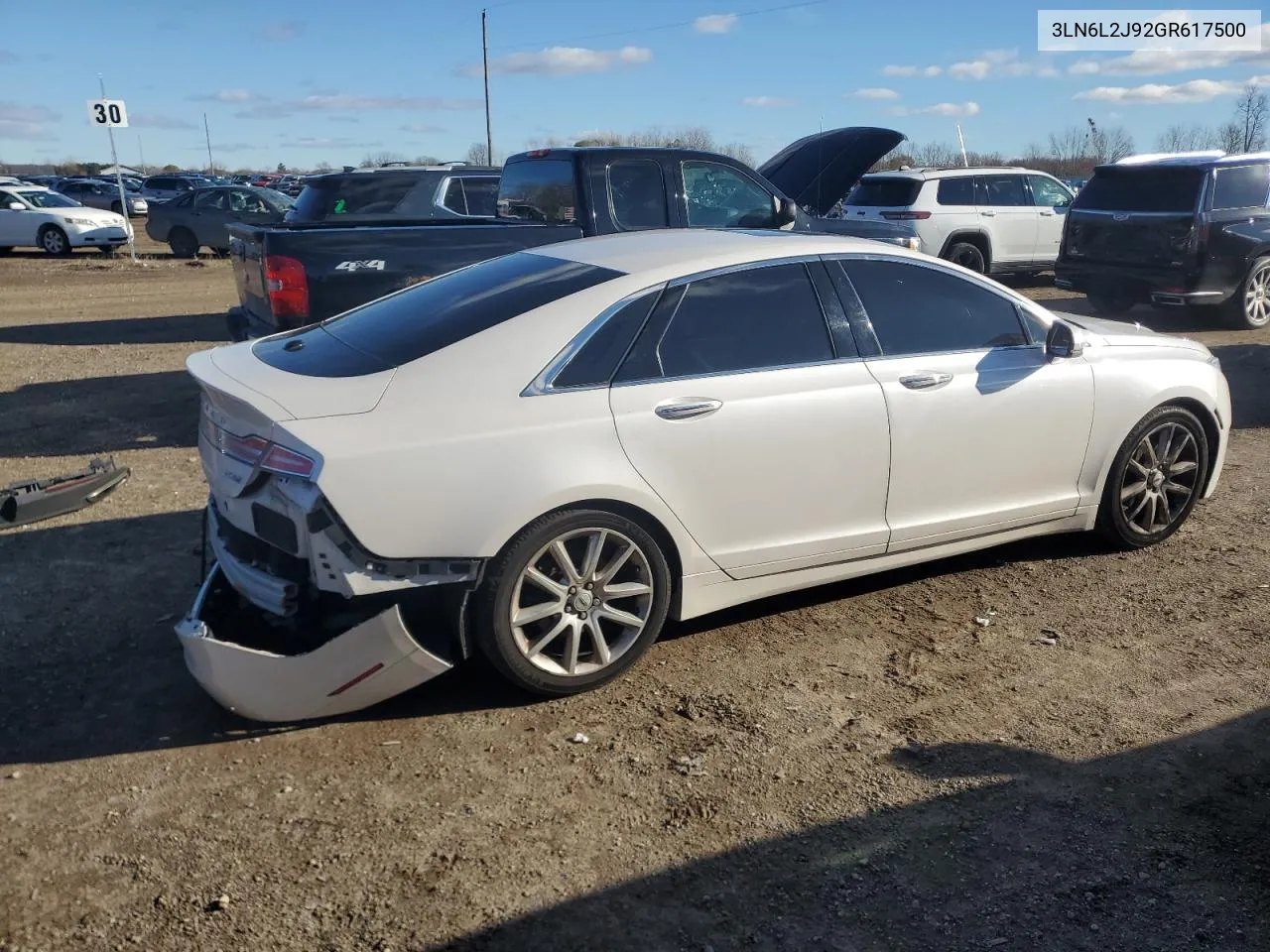 2016 Lincoln Mkz VIN: 3LN6L2J92GR617500 Lot: 79866024