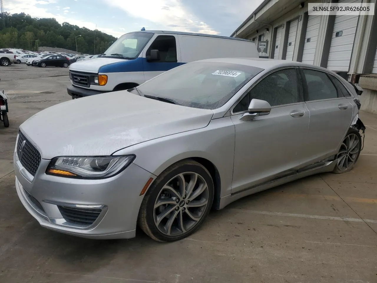 2018 Lincoln Mkz Reserve VIN: 3LN6L5F92JR626005 Lot: 70286914