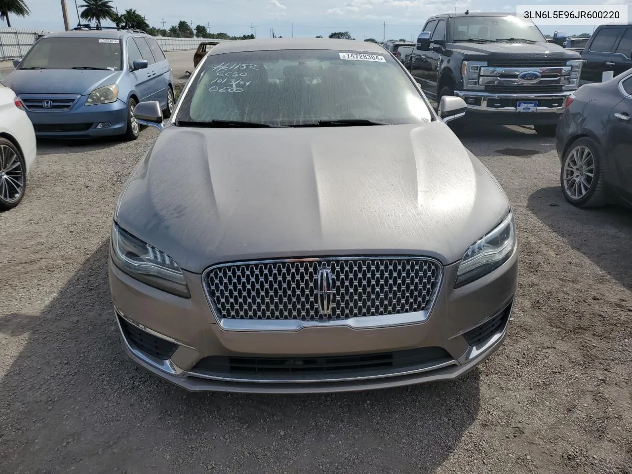 2018 Lincoln Mkz Reserve VIN: 3LN6L5E96JR600220 Lot: 74728304