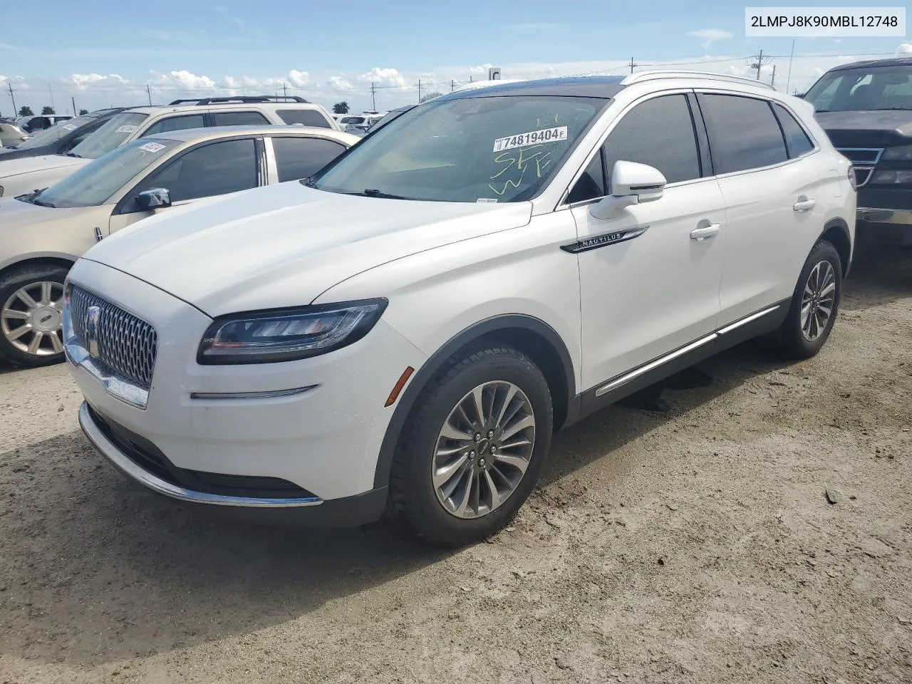 2021 Lincoln Nautilus Reserve VIN: 2LMPJ8K90MBL12748 Lot: 74819404